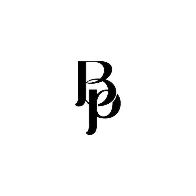 BP Monogram Logo Design list tekst nazwa symbol monochromatyczne logotyp alfabet znak proste logo