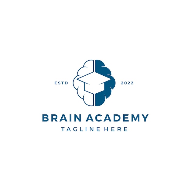 Brain Mind Smart Z Edukacją Hat Cap Logo Design Inspiracja