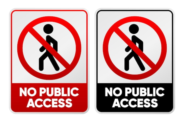 Plik wektorowy brak dostępu publicznego obszar zabroniony dla osób zewnętrznych znak bezpieczeństwa ilustracja wektorowa