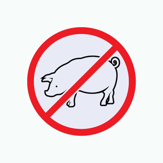 Brak ikony wieprzowiny Symbol mięsa halal