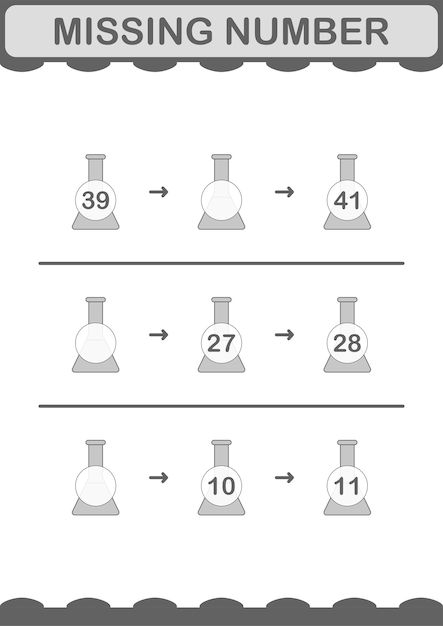 Brakujący Numer Z Arkuszem Erlenmeyera Dla Dzieci