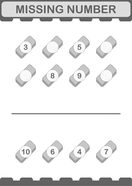 Brakujący Numer Z Arkuszem Gumki Dla Dzieci