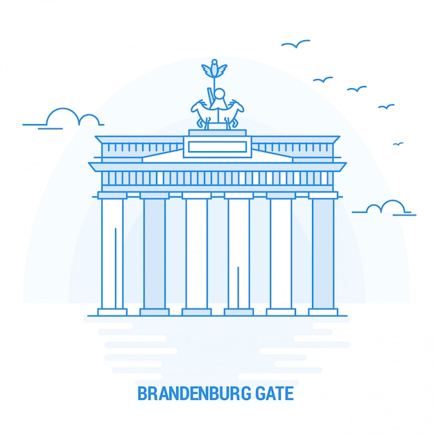 Plik wektorowy brandenburg gate blue landmark