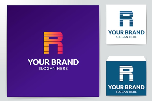 Branding corporate identity R logo wektorowy szablon projektowania