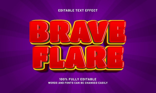 Brave Flare edytowalne efekty tekstowe z tematem dzieci i zabawki