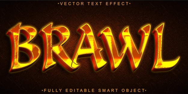 Brawl Vector W pełni edytowalny efekt tekstu inteligentnego obiektu