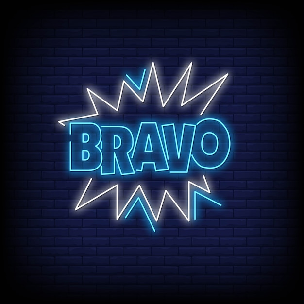 Brawo Słowo W Stylu Neon. Znaki Bravo Neon