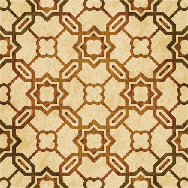 Brązowa akwarela tekstury, wzór, islamska wielokąt łańcuch krzyż gwiazda
