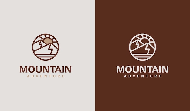 Brązowo-białe Logo Górskiej Przygody