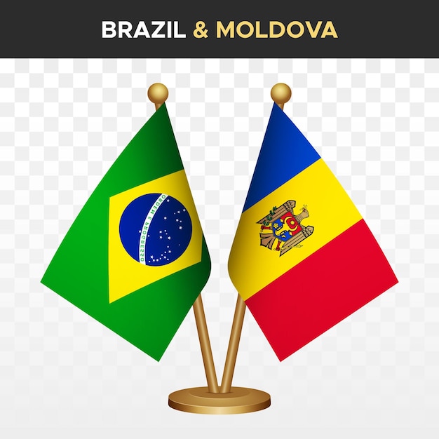 Plik wektorowy brazylia vs mołdawia flagi brazylijskie 3d flagę stołową bandeira do brazylii