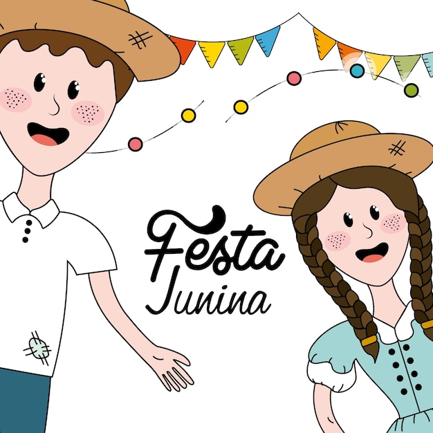 Brazylijski Ludzie Obchodzi Festa Junina Z Imprezą Flagi