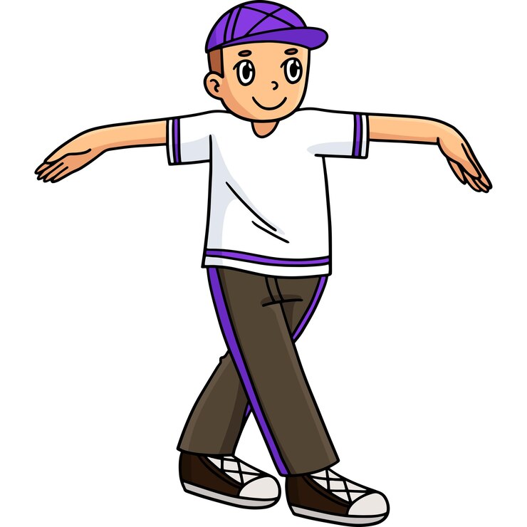 Wektor breakdance b boy robiący top rock cartoon clipart