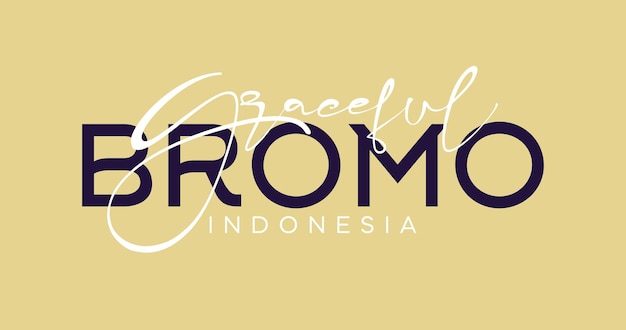 Bromo Indonezja Szablon Tła Typografii Dla Karty Z Pozdrowieniami I Baneru