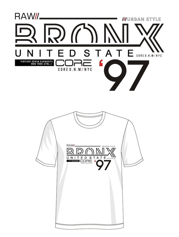 Wektor bronx typografia do koszulki z nadrukiem