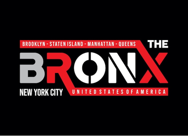Bronx W Nowym Jorku Projektuje Grafiki Wektorowe Typografii, Itp. Wektor Premium