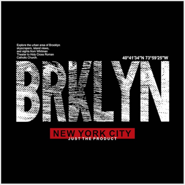 Plik wektorowy brooklyn abstrakcyjny projekt typografia wektorowy projekt tekst ilustracja plakat baner ulotka