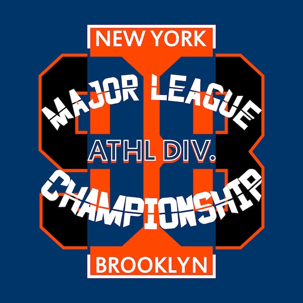 Brooklyn Athletic Tee Typografia Projekt Graficzny Do Druku T Shirt Ilustracji Wektorowych