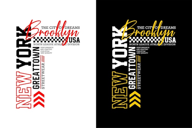 Brooklyn New York Wzory Typografii Do Nadruku Na Koszulkach