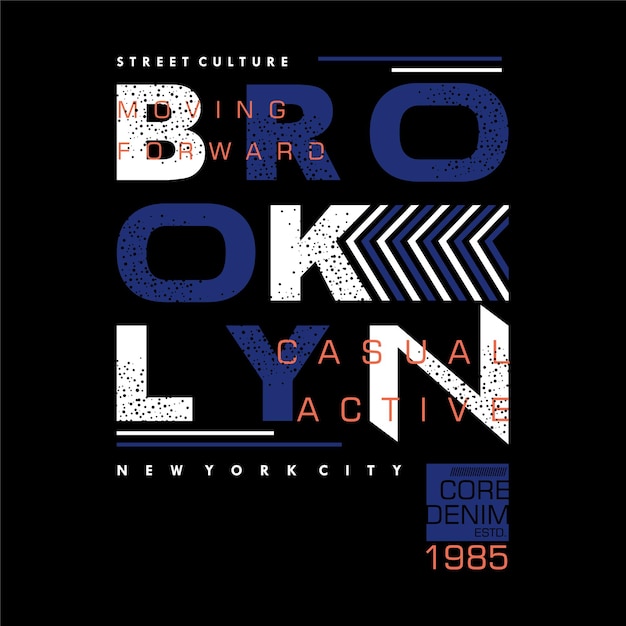 Brooklyn Nowy Jork Abstrakcyjna Typografia Graficzna Ilustracja Wektorowa