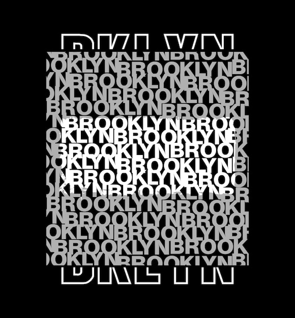 Plik wektorowy brooklyn projekt typografia wektor projekt tekst ilustracja plakat baner ulotka pocztówka znak t shirt grafika druk itp