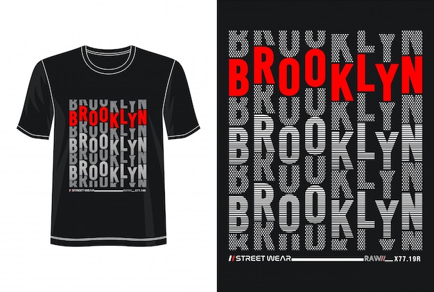 Brooklyn Typografia Do Koszulki Z Nadrukiem