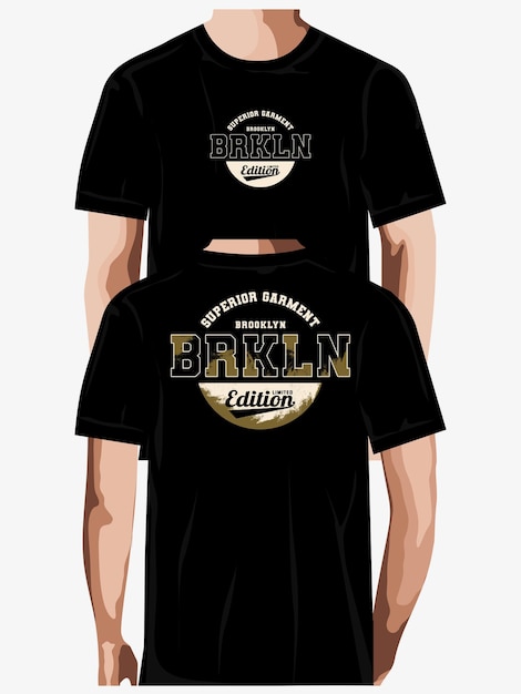 Brooklyn Typografia Tshirt Projekt Wektor Premium