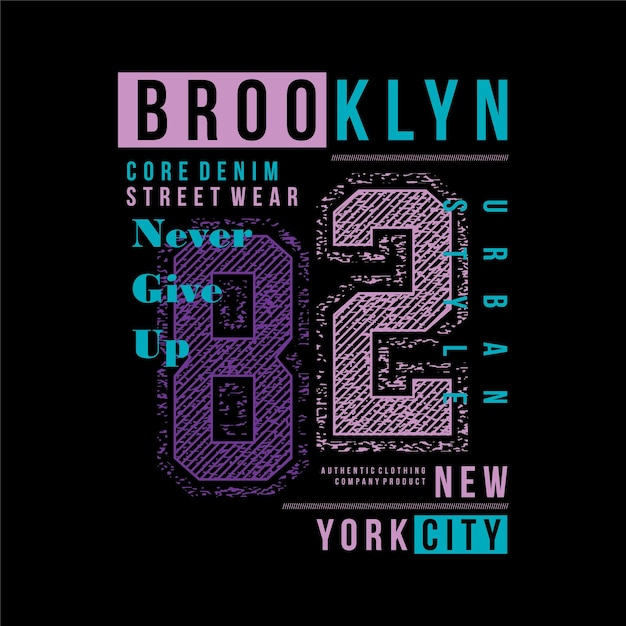 Broolyn Core Denim New York City Abstrakcyjna Grafika Wektorowa Druku