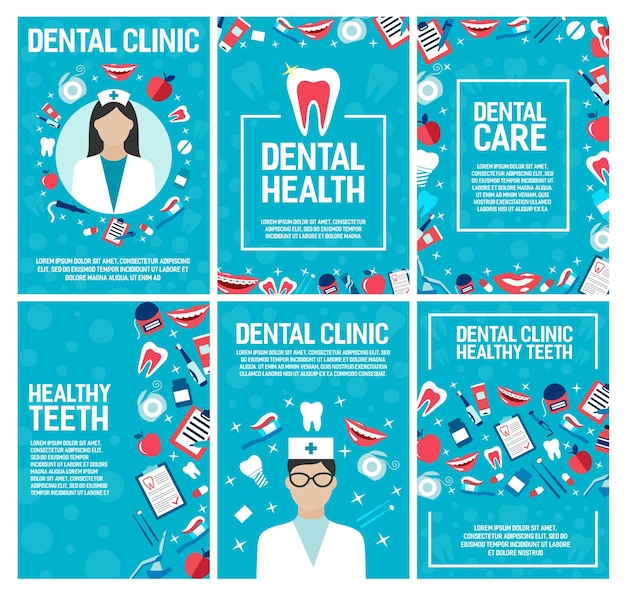 Plik wektorowy broszura kliniki dentystycznej i stomatologii