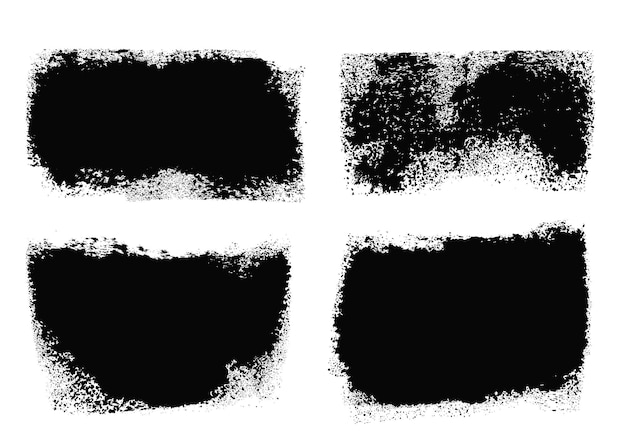 Brush Strokes Set Paintbrush Boxes dla tekstu Grunge elementy projektowe Brudne tekstury banery Plamy atramentu Ilustracja wektorowa