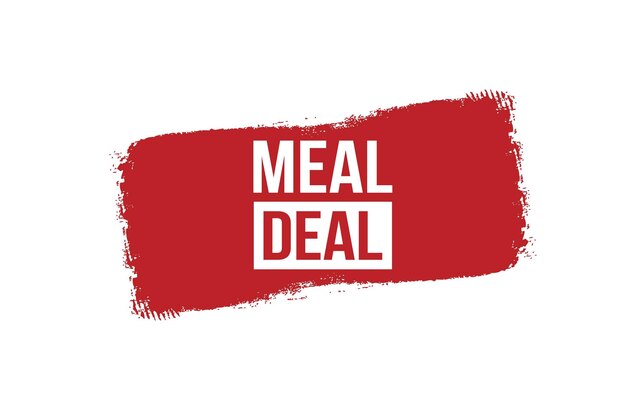 Brush style Meal deal czerwony banner na białym tle