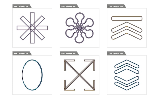 Brutalizm kształtów Retro futurystyczne ornamenty graficzne Dla nowoczesnych koszulek zaprojektowanych