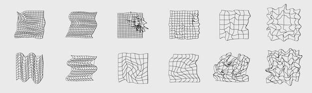 Brutalizm Kształtuje Duża Kolekcja Abstrakcyjnych Graficznych Obiektów Geometrycznych Ozdób Do Dekoracji