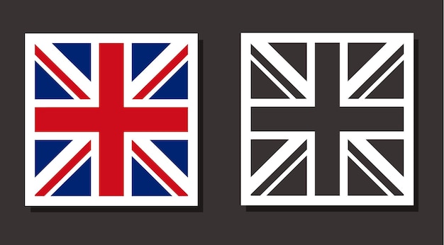 Brytyjska flaga naklejka izolowana koncepcja ilustracja projektowania graficznego wektorowego