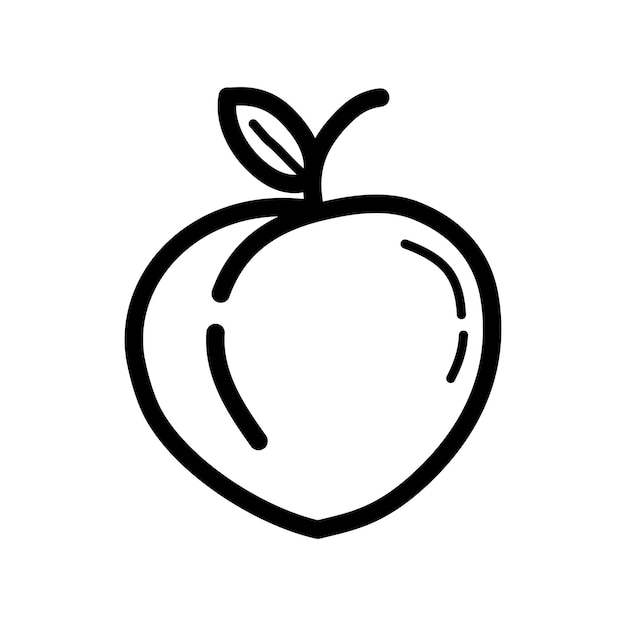 Brzoskwinia doodle ikona ręcznie rysowane symbol ilustracji wektorowych
