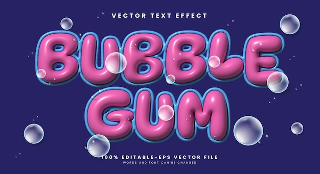 Bubble Gum nadmuchany Styl 3d edytowalny szablon efektu tekstu