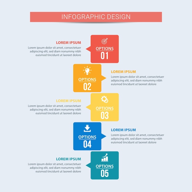 Plik wektorowy budować infografikę blokową