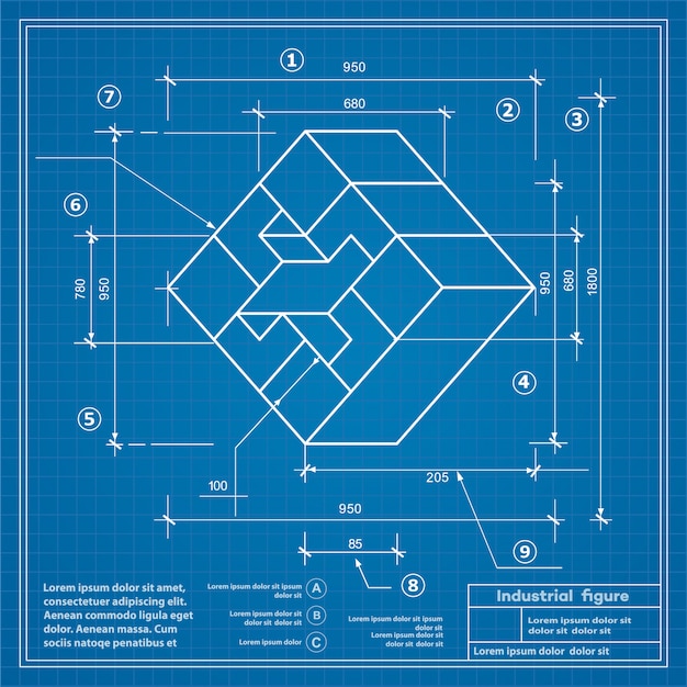 Plik wektorowy budownictwo przemysłowe, rysunek blueprint background image