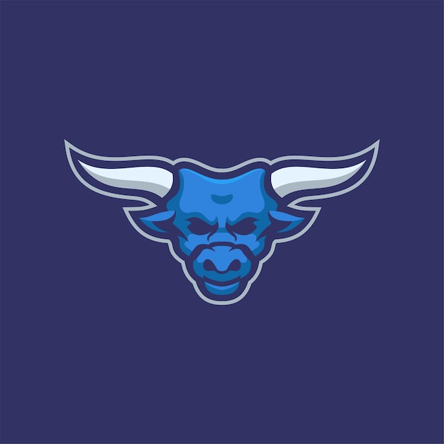 Buffalo Animal Head Cartoon Logo Szablon Ilustracja Esport Logo Gaming Premium Vector