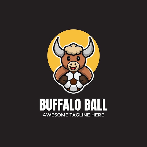 Plik wektorowy buffalo ball mascot logo design