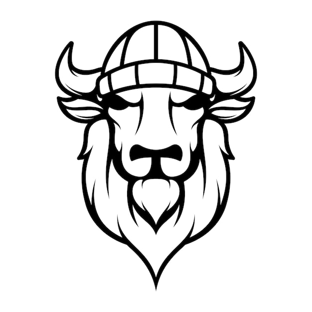 Plik wektorowy buffalo beanie hat outline wersja
