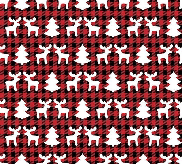 Buffalo Plaid Christmas Jingle Bells Na Tle Strony Muzycznej. Uroczysty Wzór. Ilustracja Wektorowa. Eps