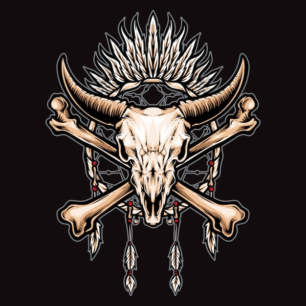 Plik wektorowy buffalo skull indian symbol