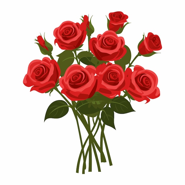 Plik wektorowy bukiet czerwonych róż dzień walentynek 73