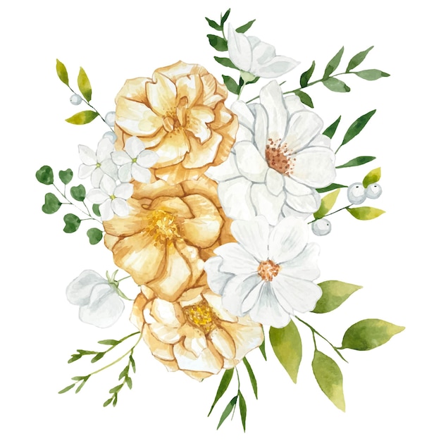 Bukiet ślubny akwarela ilustracja