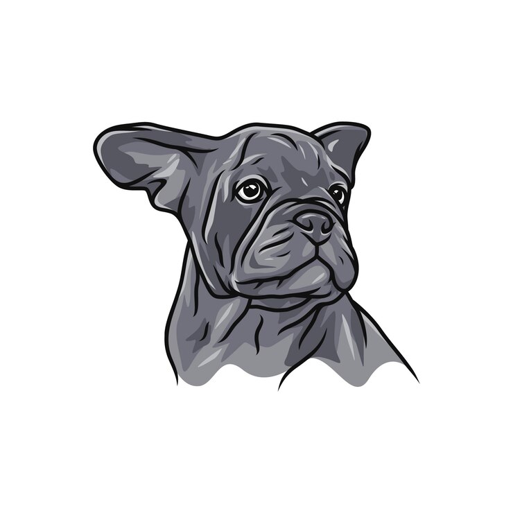 Wektor buldog francuski pies - wektor logo / ikona ilustracja maskotka