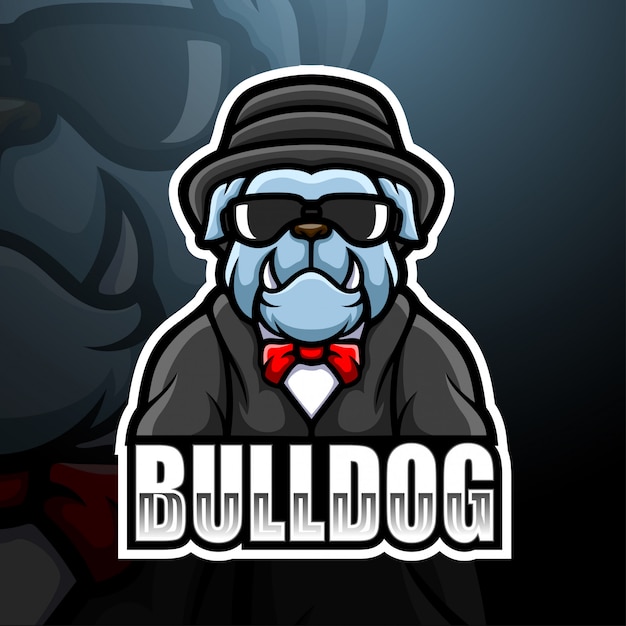 Buldog Mafijny Maskotka Esport Logo Ilustracja