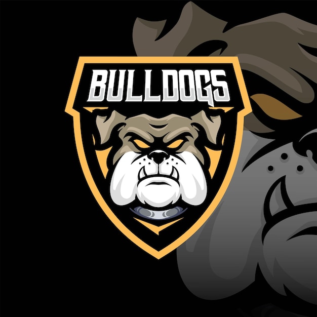 Buldog zwierzęcy charakter ilustracja maskotka Logo Premium