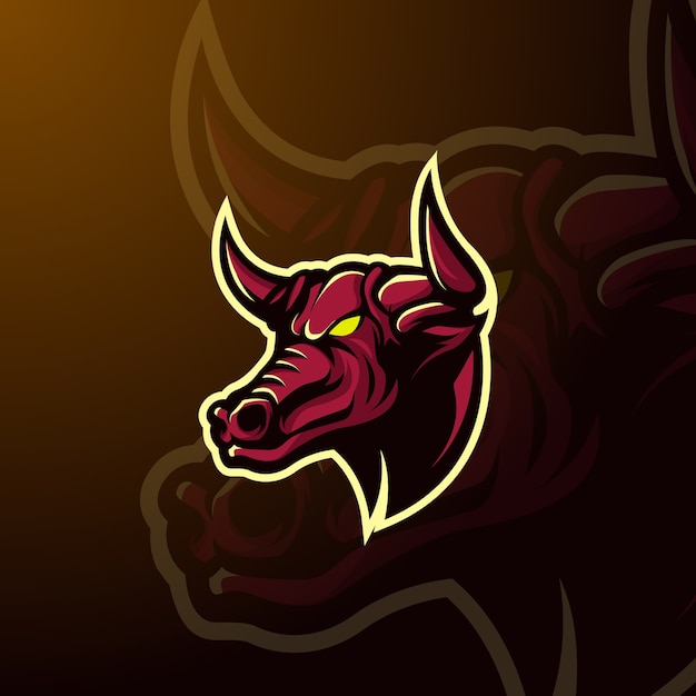 Bull Mascot Logo E-sport