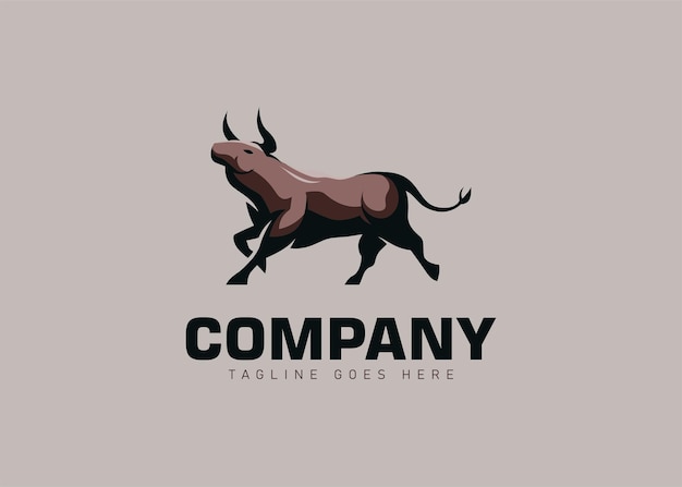 Bull Running Vintage Nowoczesny Szablon Projektu Logo