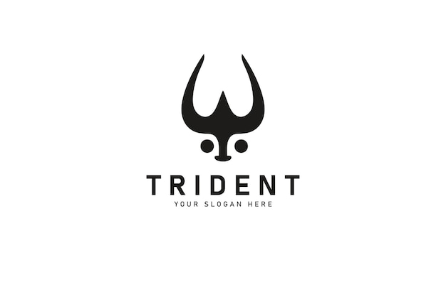 Bull Trident Logo Projekt Ikona Ilustracja Wektorowa